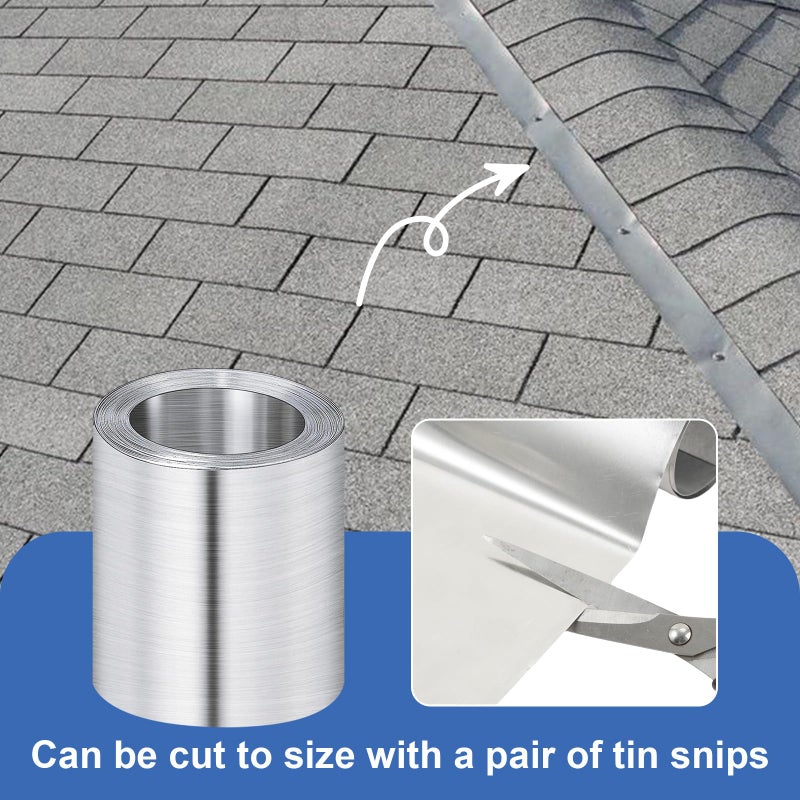 succulentlovers 4'' x 50' Aluminum Flashing Roll - Roof Flashing, 0.2mm Thickness Aluminum Roof Panels, Metal Roof Flashing for Sealing Windows Doors, Shed Weatherproofing Areas - Image 4